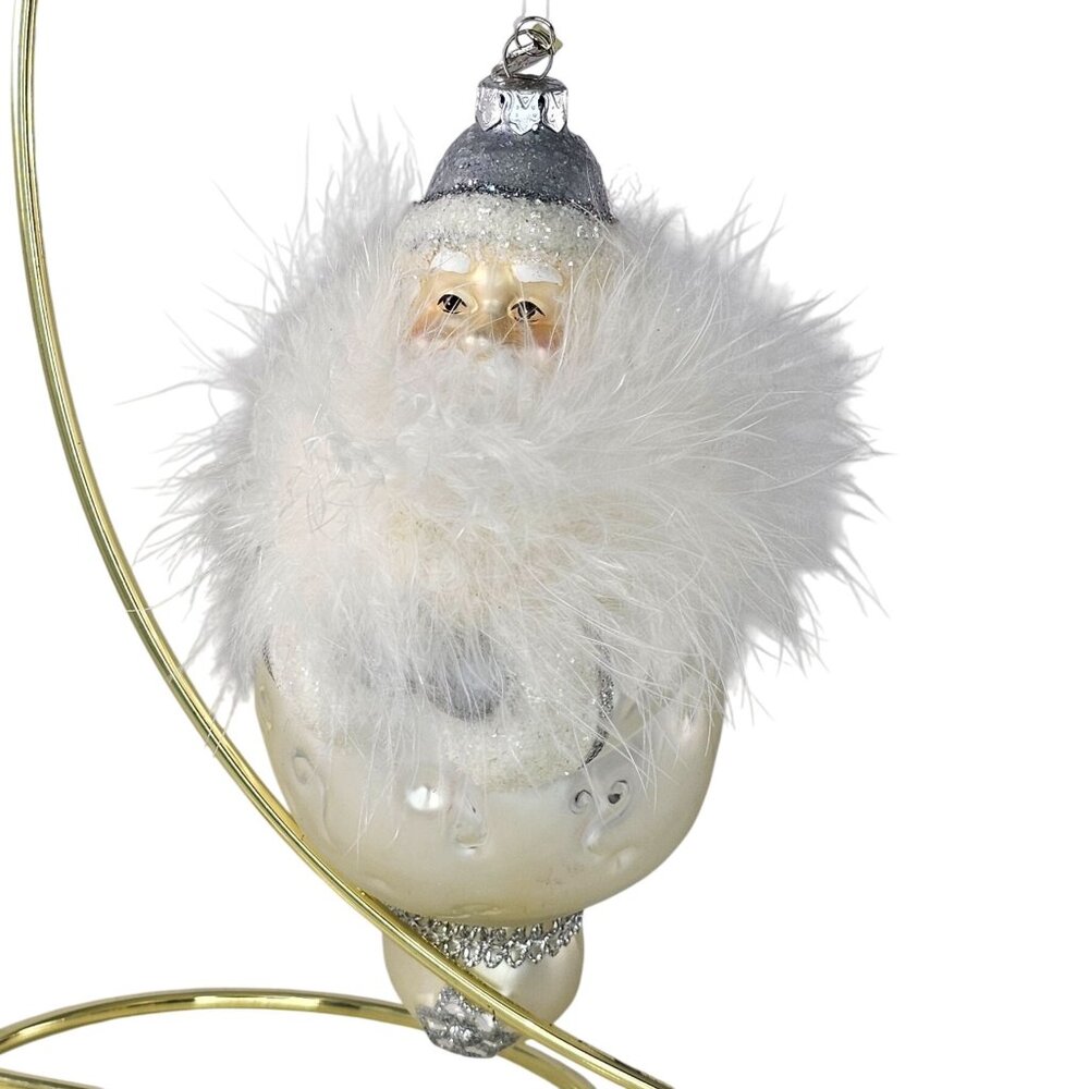 Department 56 Santa Claus Christmas Ornament With Feathers & Glitter Accents